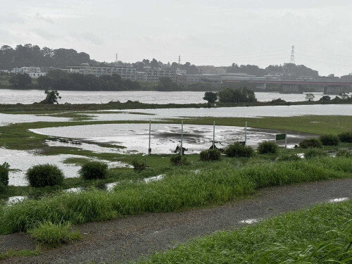 北見方球場の冠水状況2